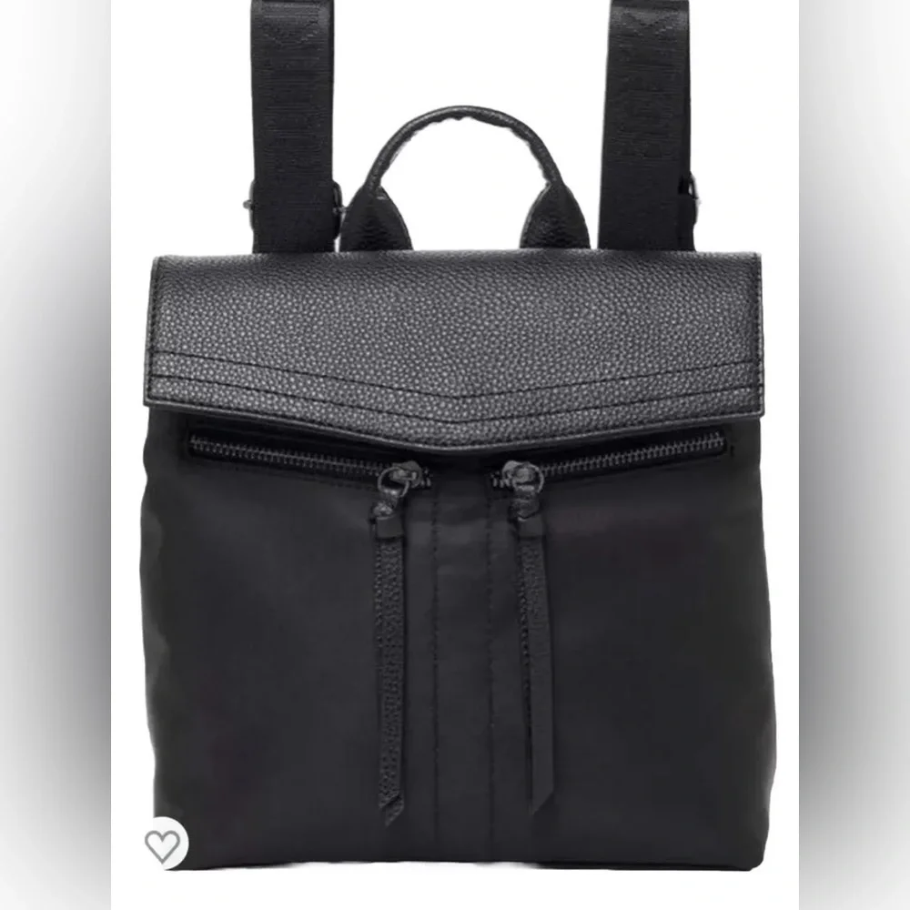 Botkier New York Trigger Black Nylon Faux Leather Mini Backpack MSRP $190